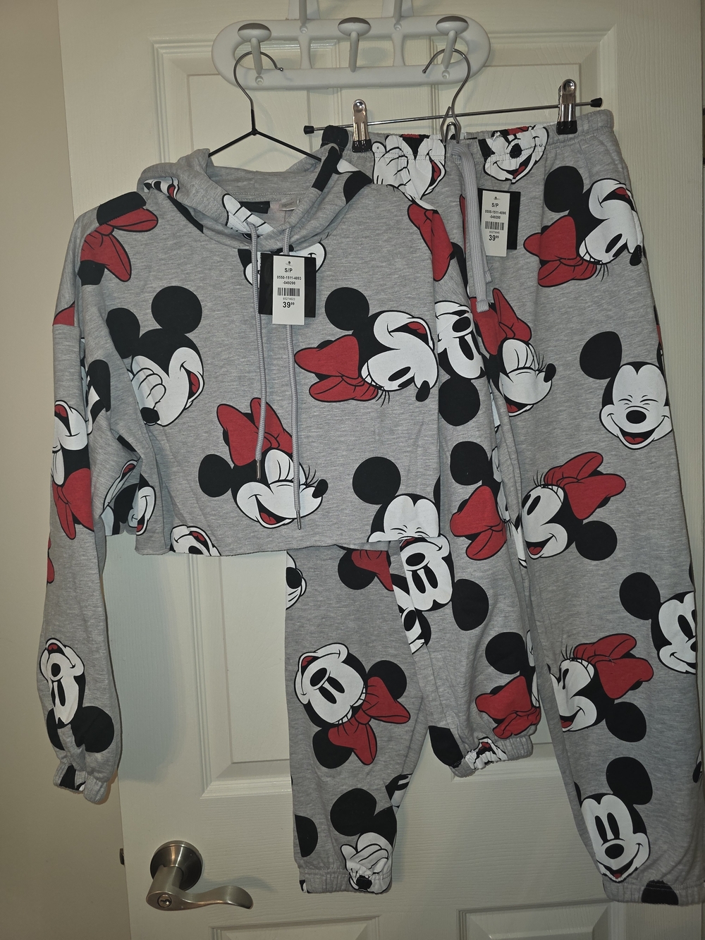 Minnie & Mickey Mouse Gray & Red Set - Hoodie & Joggers